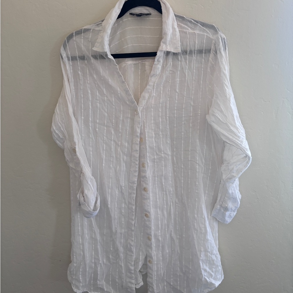 White Women’s Linen shirt dress